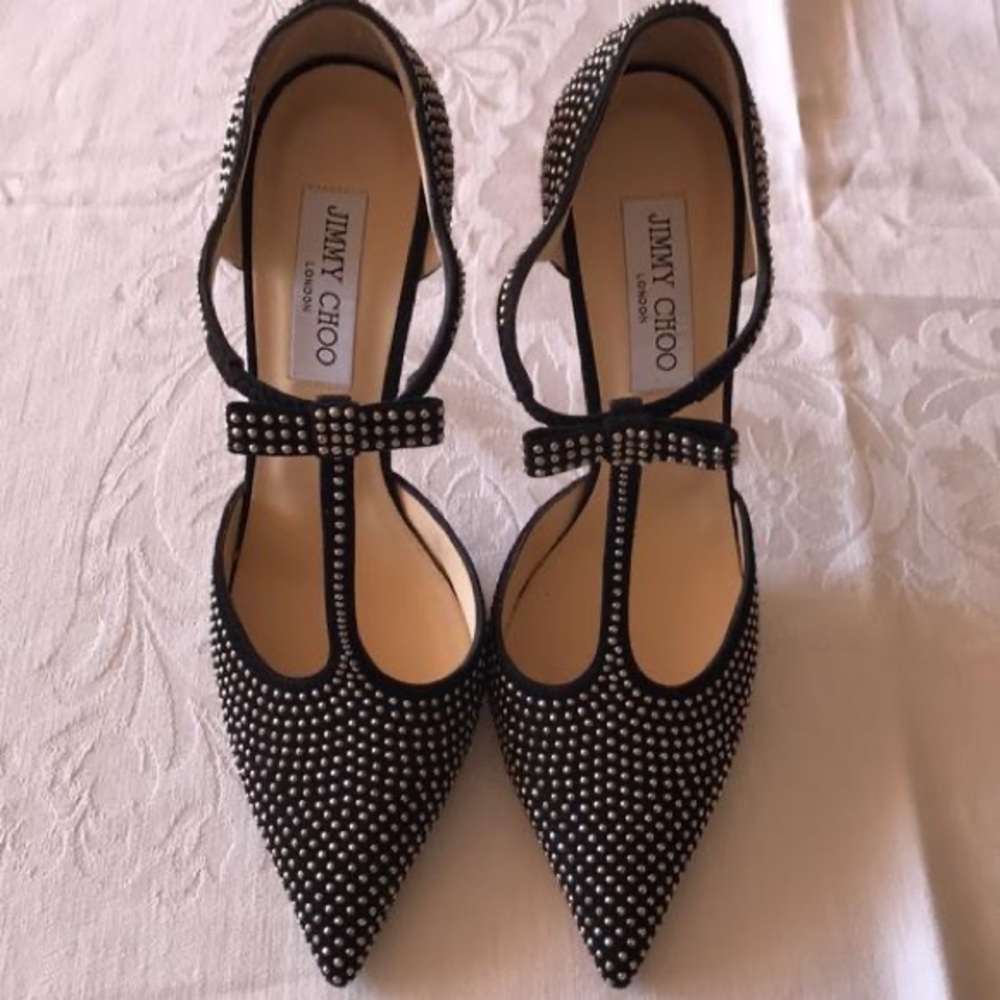 Jimmy Choo Stilettos With Mini Studs, Black/Silver